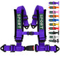 4 Point Racing Harness, 2 Inch Nylon Straps, Quick Release, 9 Colors