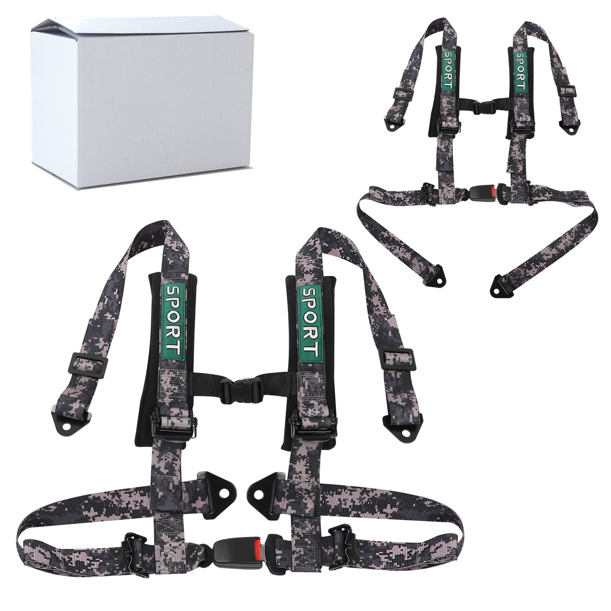 4 Point Racing Harness, 2 Inch Nylon Straps, Quick Release, 9 Colors