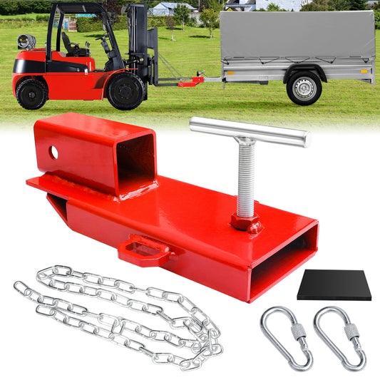 Forklift Hitch Receiver Attachment, 2 Inch, 3000 lb, with Safety Chain