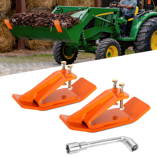Tractor Bucket Protector Edge Guards, 3/8 Inch Steel, Set of 2