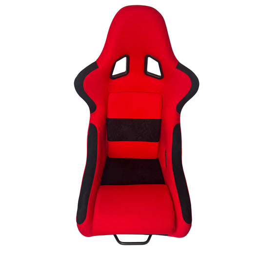 JT-B29 Fiberglass Racing Bucket Seat, Red Suede with Black Sides