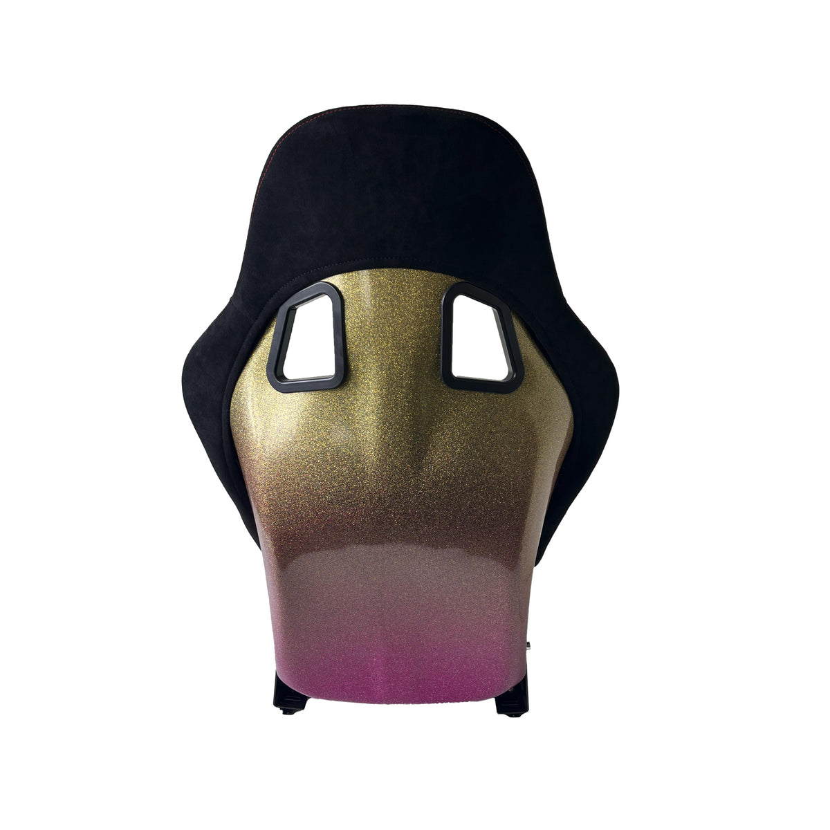 JT-B34 Fiberglass Bucket Seat, Black Suede, Gold-Purple Glitter Back