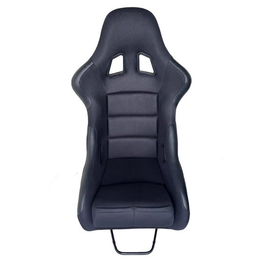 JT-B36 Fiberglass Racing Bucket Seat, Black Knit with Leather Sides