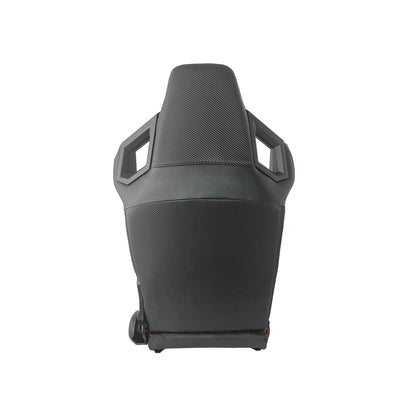 JT-B44 Adjustable Racing Seat, Black Leather, Carbon Fiber Back