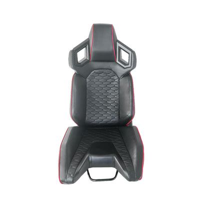 JT-B44 Adjustable Racing Seat, Black Leather, Carbon Fiber Back
