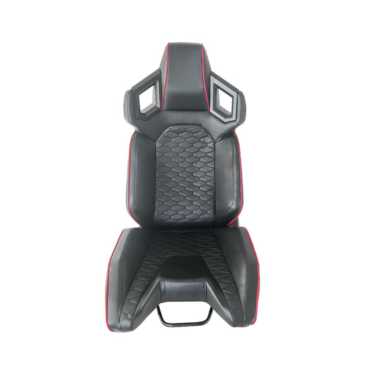 JT-B44 Adjustable Racing Seat, Black Leather, Carbon Fiber Back