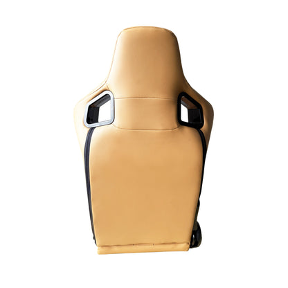JT-B54 Adjustable Racing Seat, Leather with Carbon Fiber Back