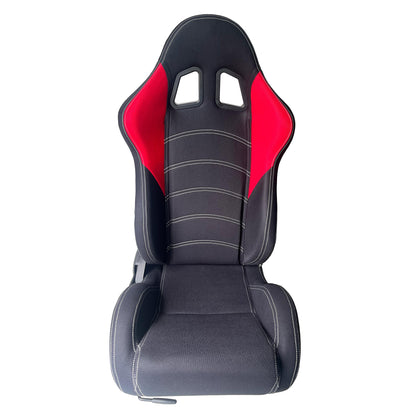 JT-B57 Adjustable Racing Seat, Black and Red, Leather or Knit