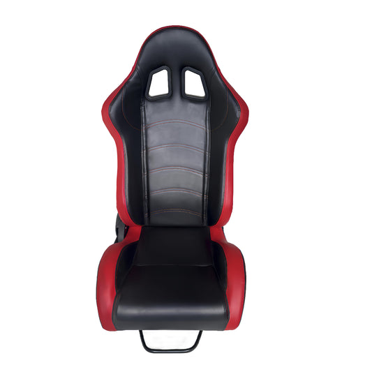 JT-B57 Adjustable Racing Seat, Black and Red, Leather or Knit