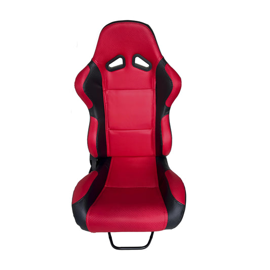 JT-B59 Adjustable Racing Seat, Carbon-Look Leather, Carbon Back
