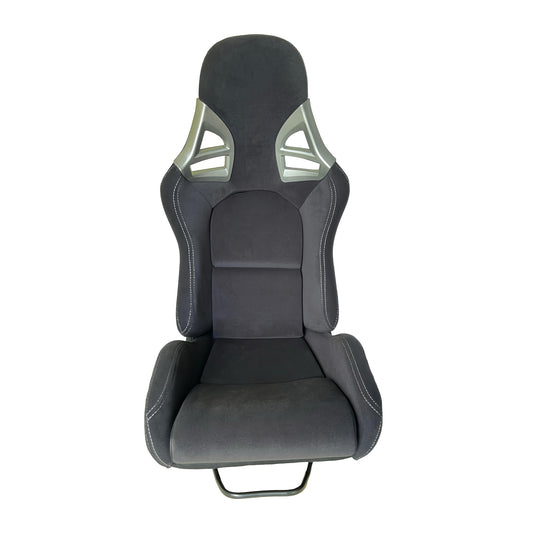 JT-B62 Fiberglass Racing Seat with Dual Adjusters, Black Suede