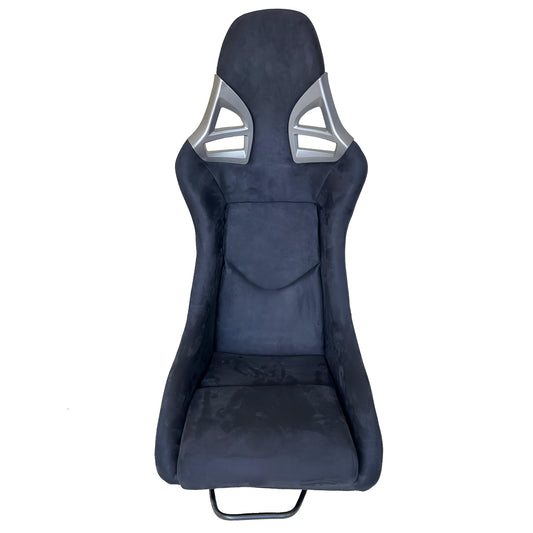 JT-B63 Fiberglass Racing Bucket Seat, Black Suede, Harness Slots
