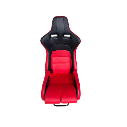 JT-B64 Adjustable Racing Seat, Black and Red Leather