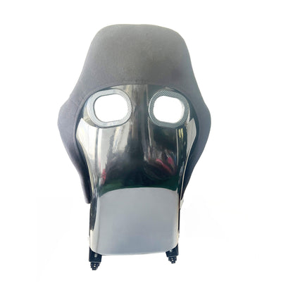 JT-B65 Fiberglass Racing Bucket Seat, Black Suede, Carbon-Look Sides