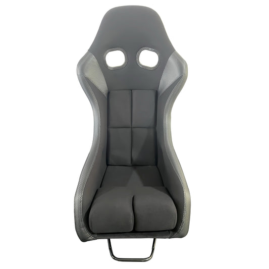 JT-B65 Fiberglass Racing Bucket Seat, Black Suede, Carbon-Look Sides