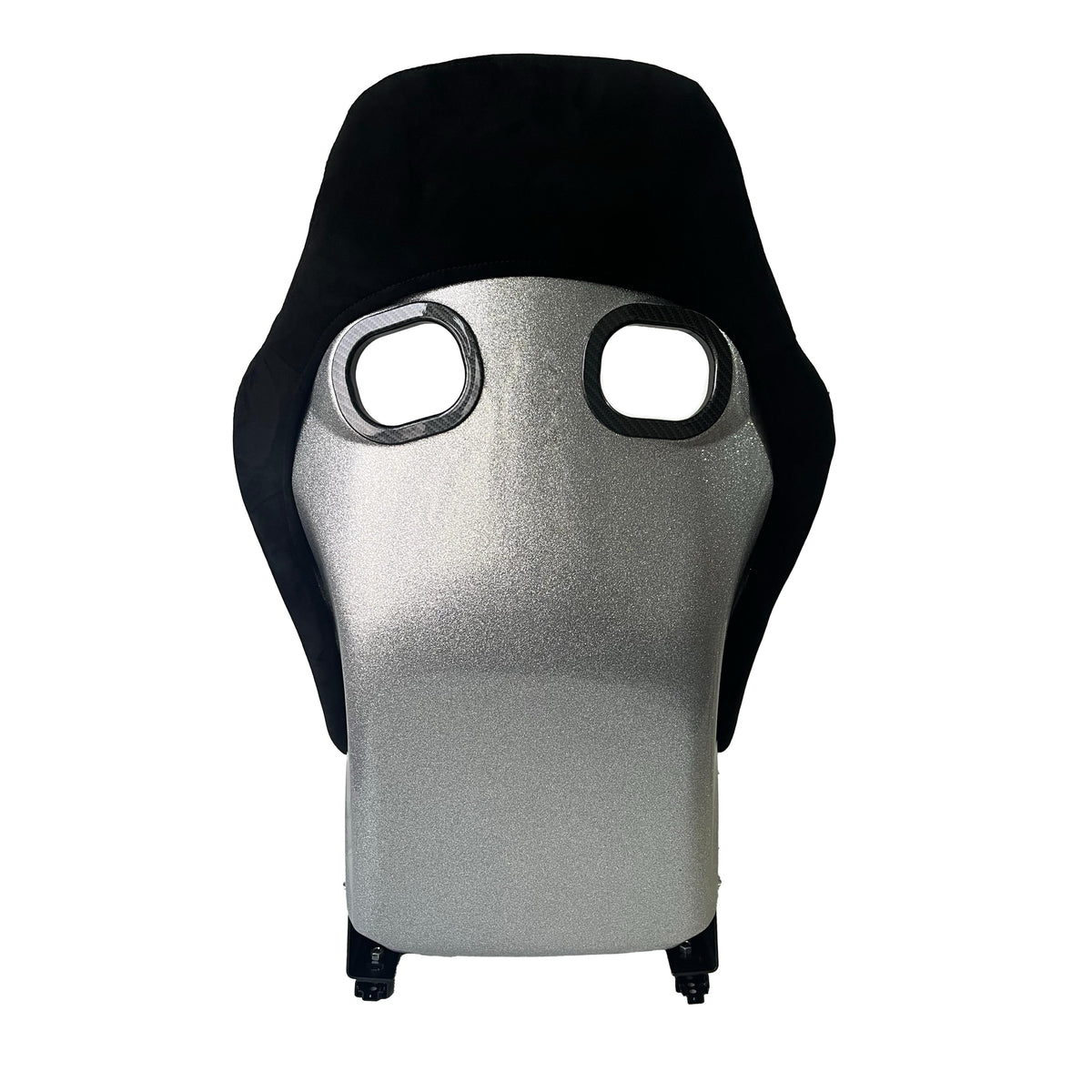 JT-B66 Fiberglass Racing Bucket Seat, Carbon-Look Sides, Silver Back