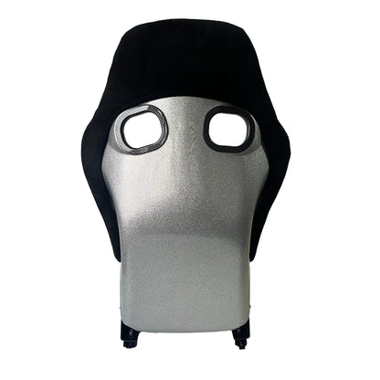 JT-B66 Fiberglass Racing Bucket Seat, Carbon-Look Sides, Silver Back
