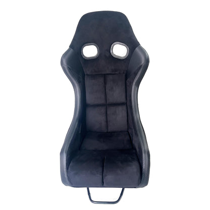 JT-B66 Fiberglass Racing Bucket Seat, Carbon-Look Sides, Silver Back