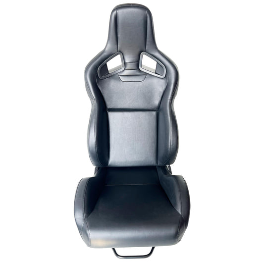 JT-B67 Carbon Fiber Racing Seat, Dual Adjusters, Black Leather