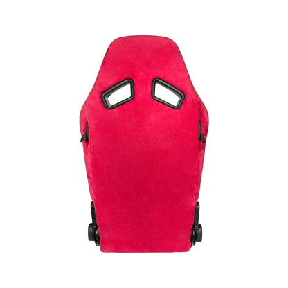 JT-B69 Quick Release Racing Seat, Dual Adjusters, Red Suede & Mesh